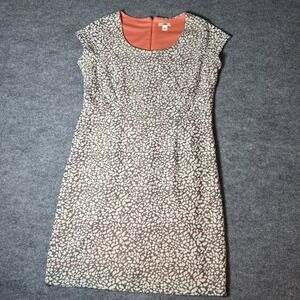 Cato Womens Multicolor Round Neck Back Zip Cap Sleeve Overlay Sheath Dress Sz 16